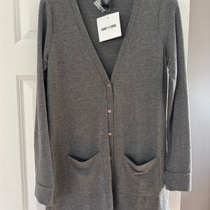 Agnes & Dora Heather Gray V-Neck Cardigan
